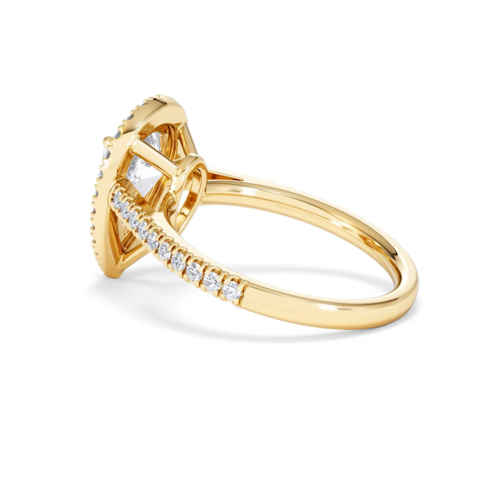 Diana Lab Diamond Pear Halo Engagement Ring in 18K Gold 2.60ct F/VS1