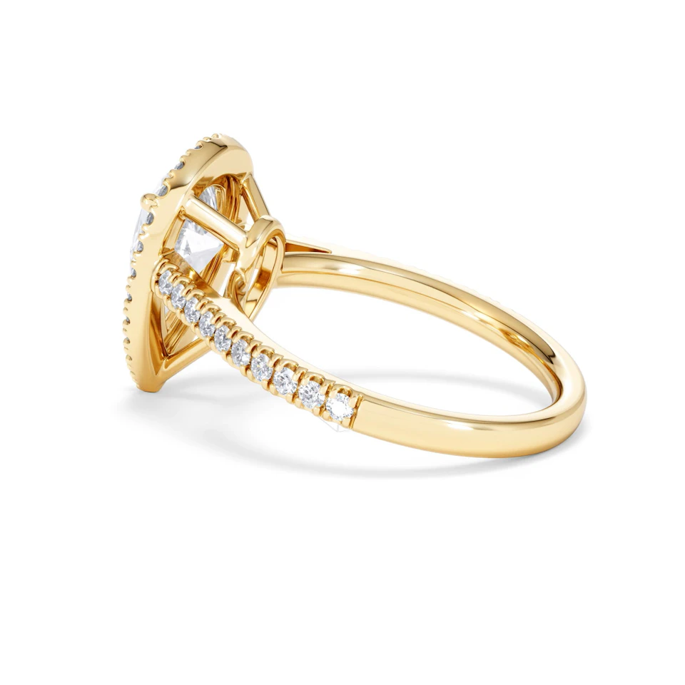 Diana Lab Diamond Pear Halo Engagement Ring in 18K Gold 2.60ct F/VS1