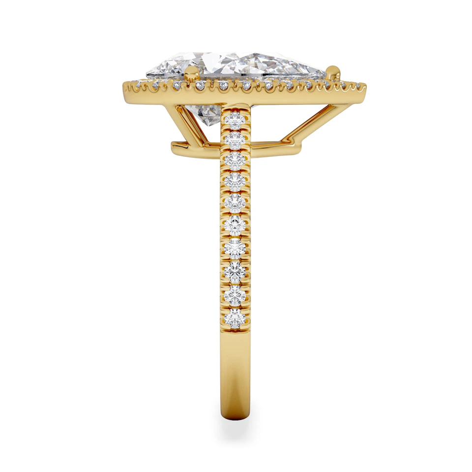Diana 3.60ct Lab Diamond Pear Cut Engagement Ring in 18K Yellow Gold G/VS1