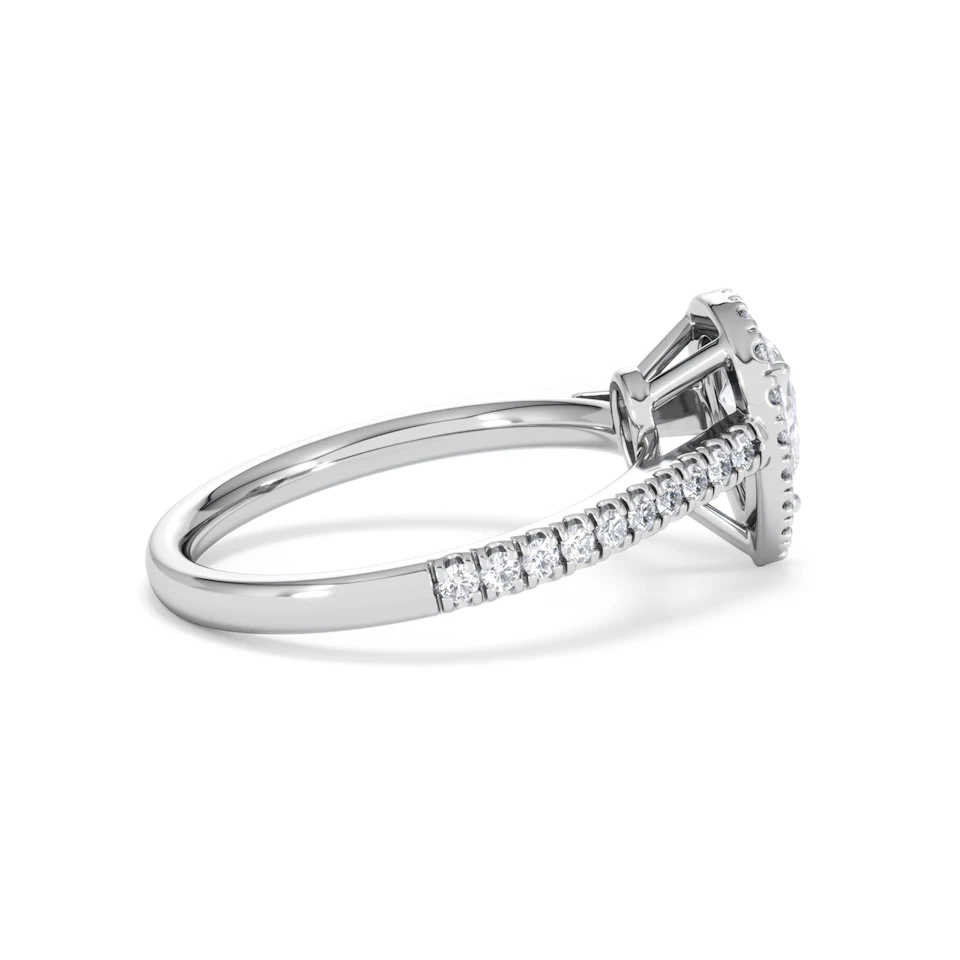 Diana Diamond Pear Halo Engagement Ring Platinum 1ct G/VS2