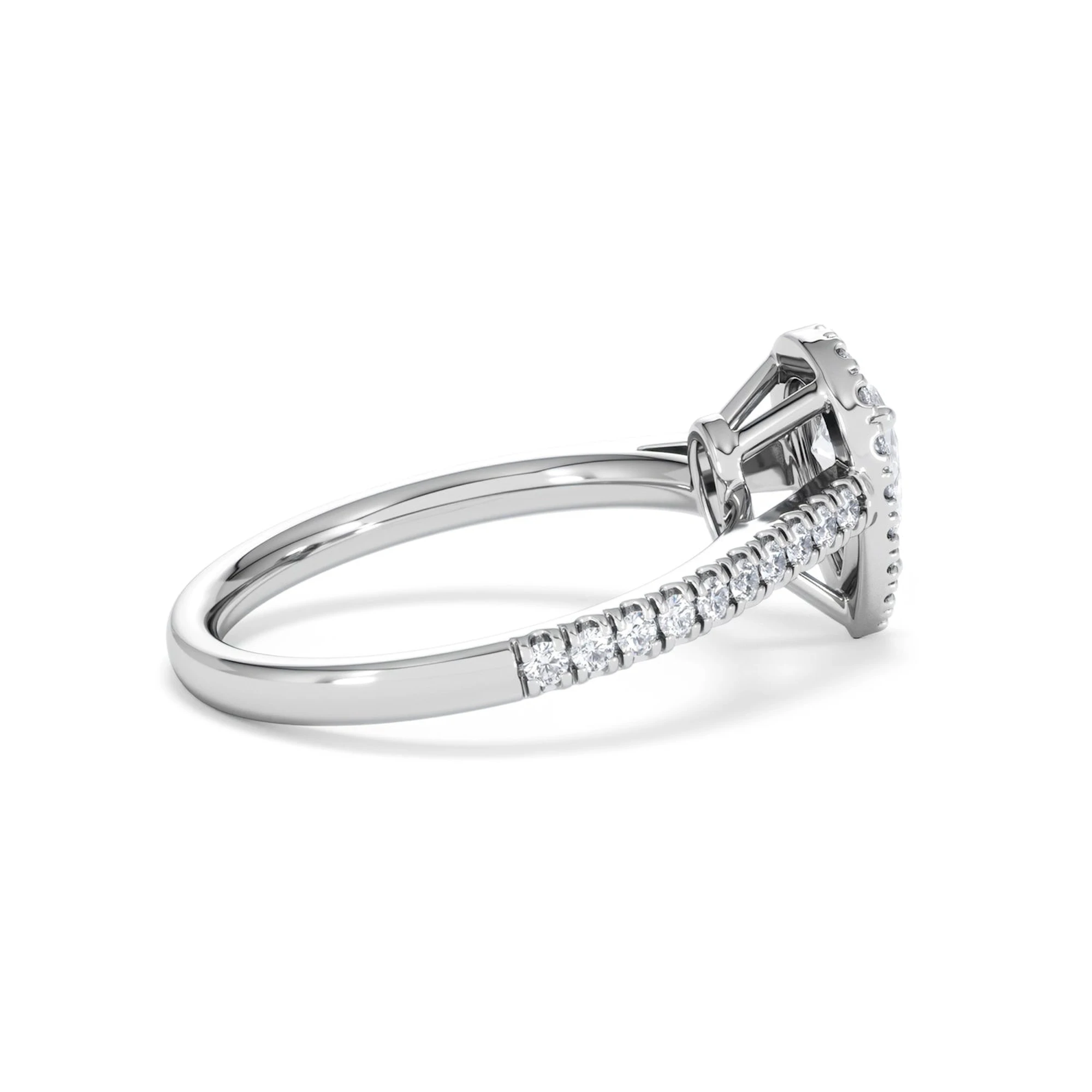Diana Lab Diamond Pear Halo Engagement Ring Platinum 1ct F/VS1
