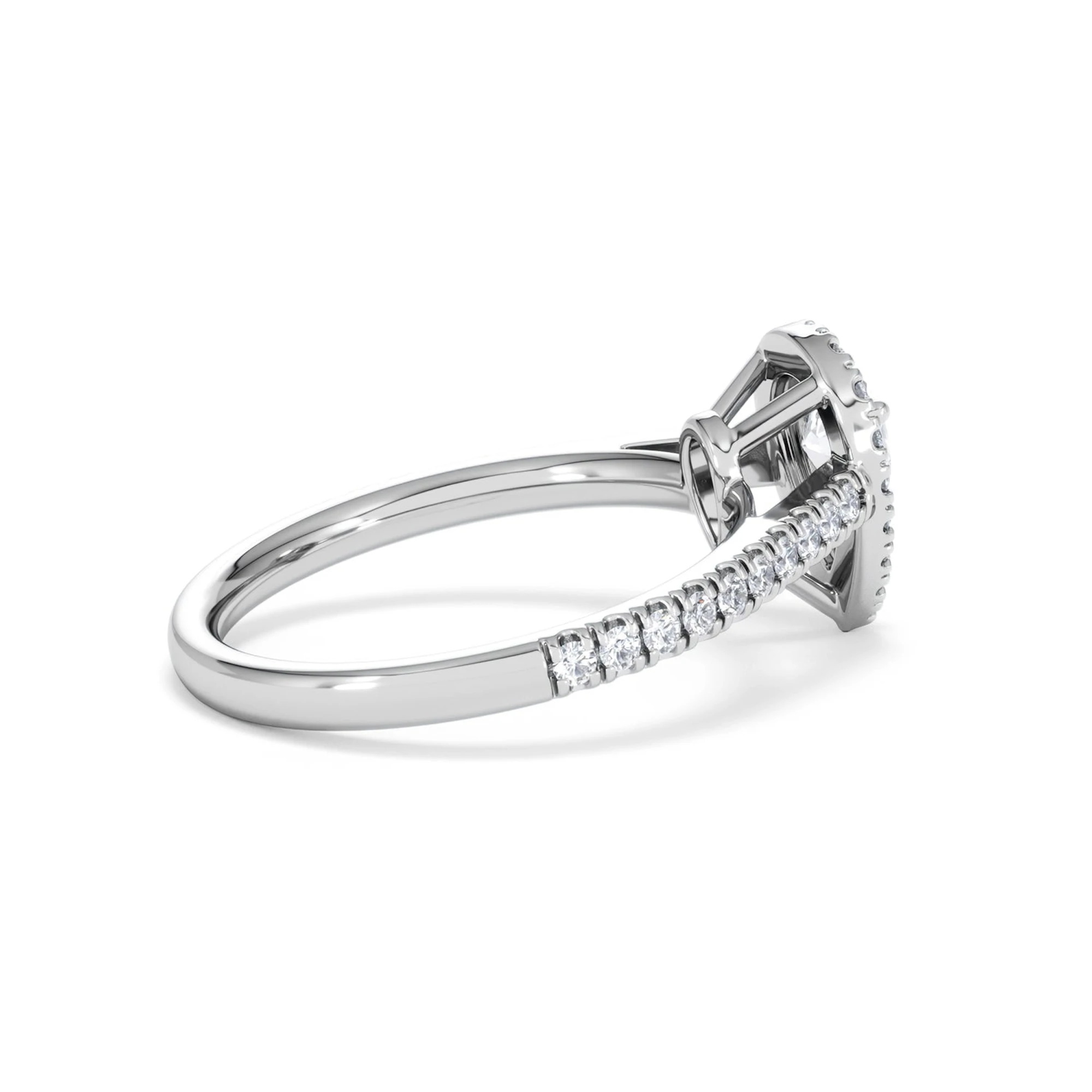 Diana Lab Diamond Pear Halo Engagement Ring Platinum 1ct F/VS1