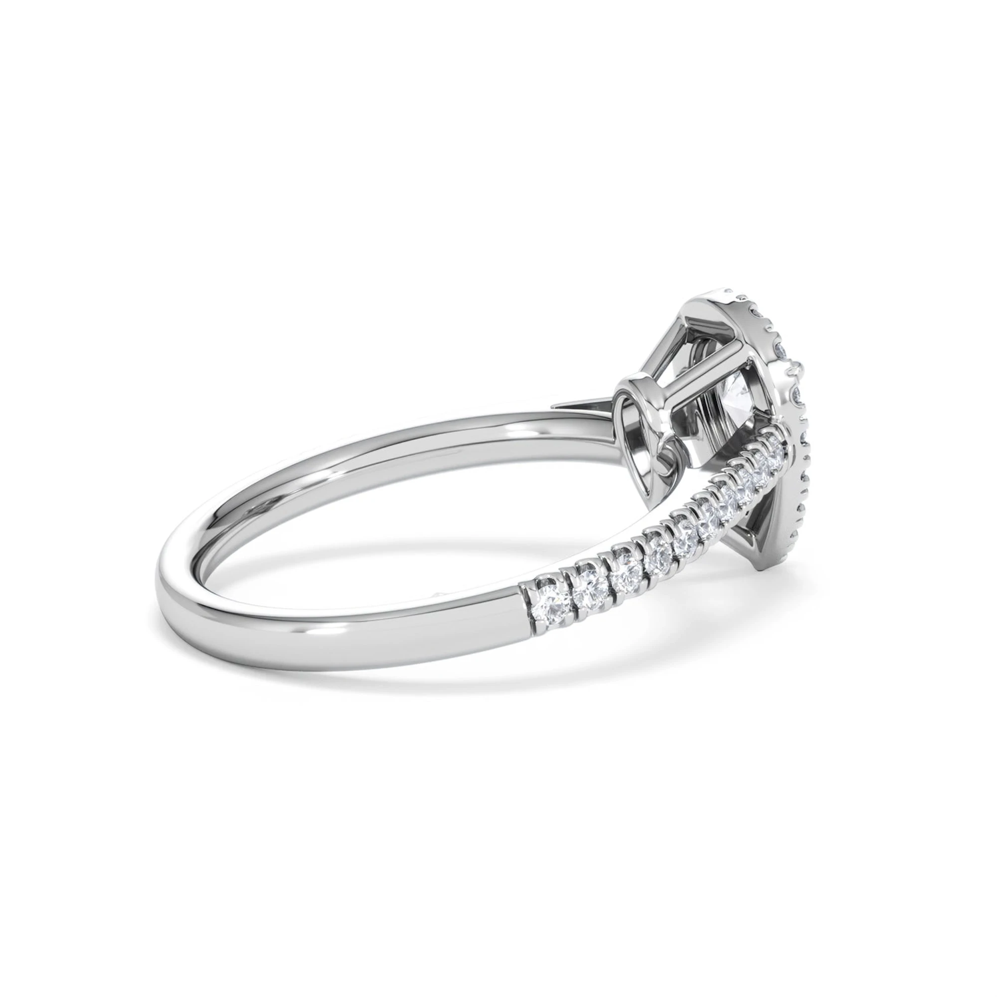 Diana Lab Diamond Pear Halo Engagement Ring Platinum 1ct F/VS1