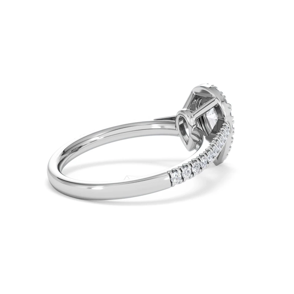 Diana Diamond Pear Halo Engagement Ring Platinum 1ct G/VS2