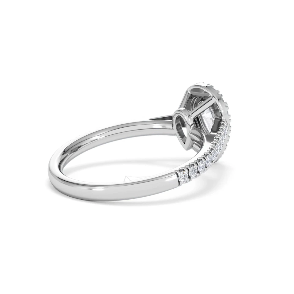 Diana Lab Diamond Pear Halo Engagement Ring Platinum 1ct F/VS1
