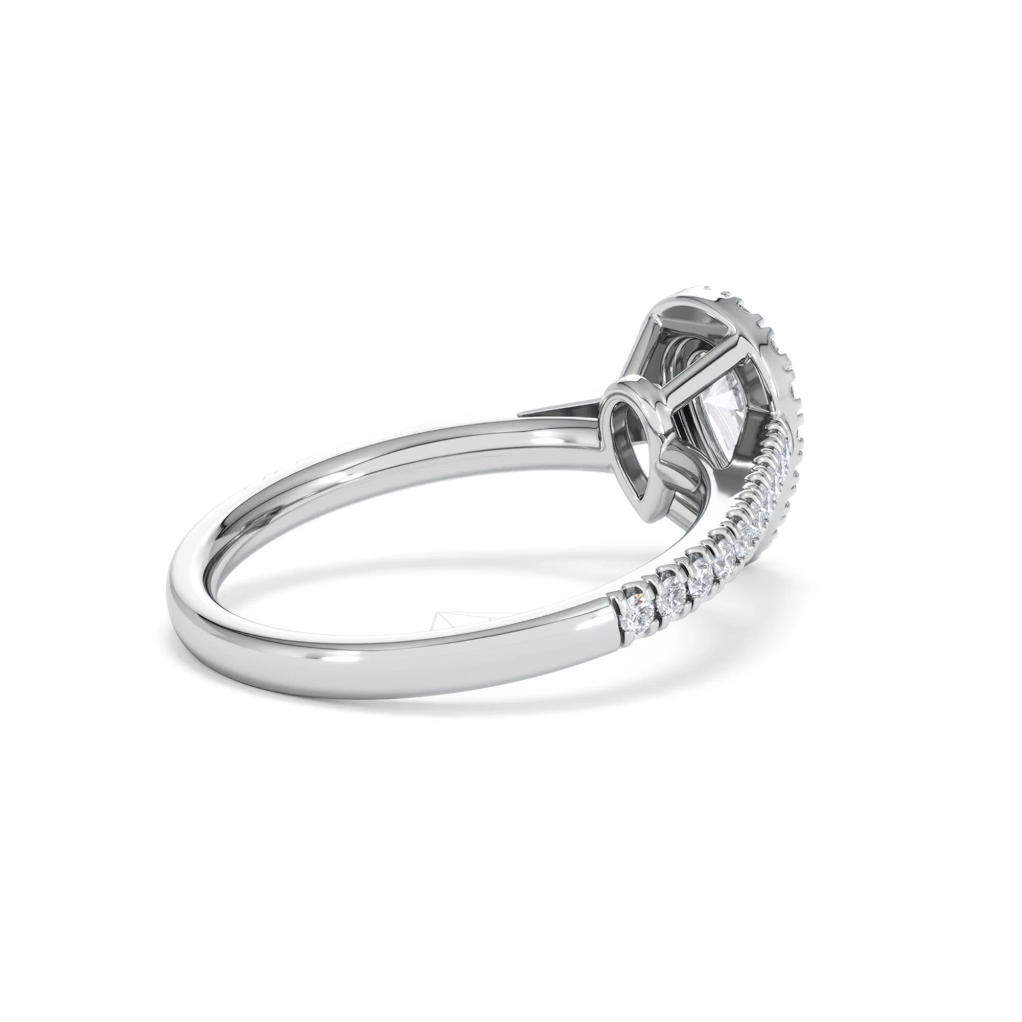 Diana Lab Diamond Pear Halo Engagement Ring Platinum 1ct F/VS1