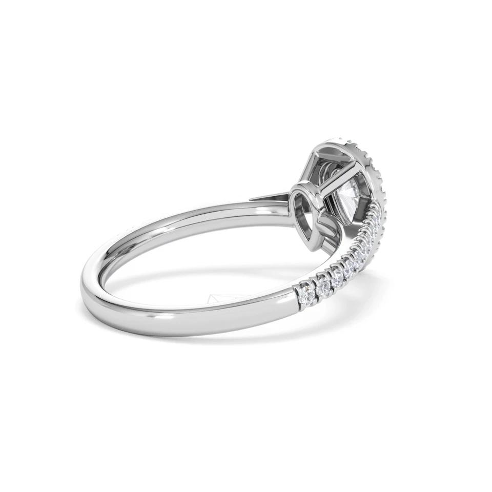 Diana Diamond Pear Halo Engagement Ring Platinum 1ct G/VS2