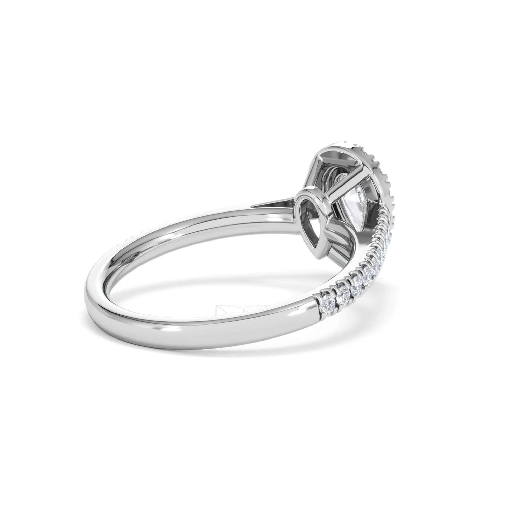 Diana Lab Diamond Pear Halo Engagement Ring Platinum 1ct F/VS1