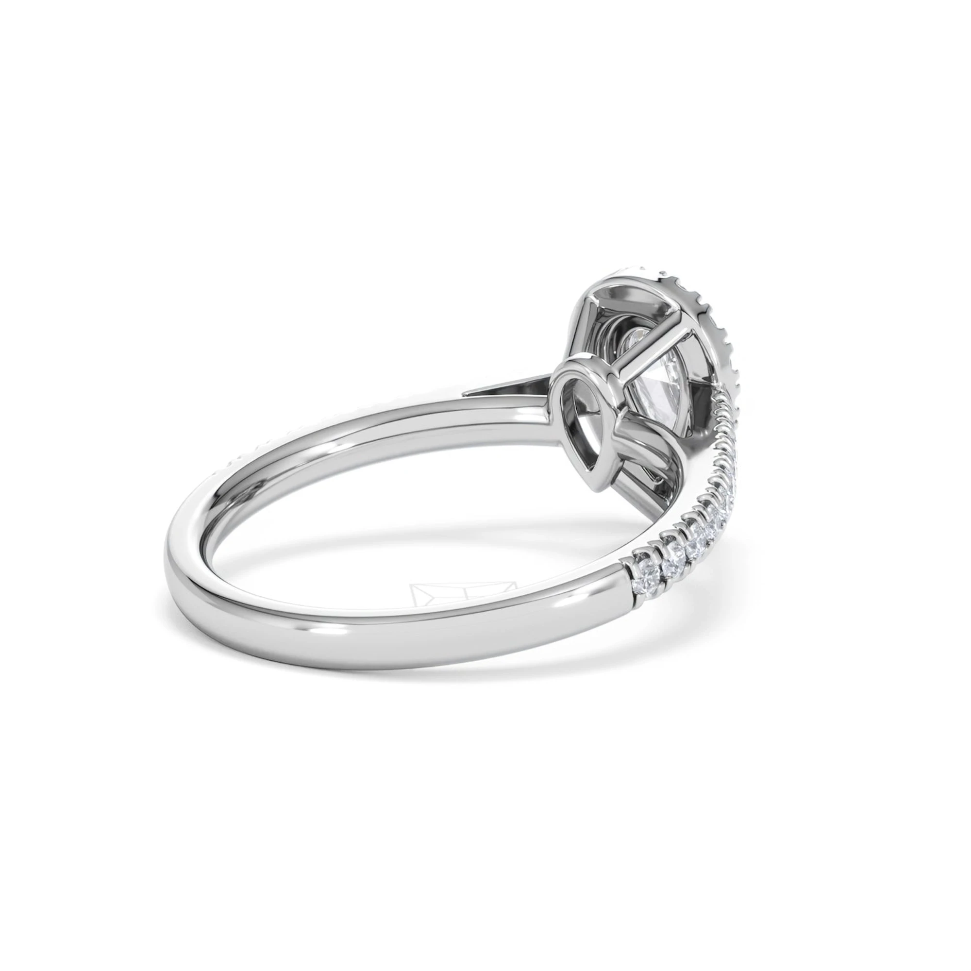 Diana Lab Diamond Pear Halo Engagement Ring Platinum 1ct F/VS1