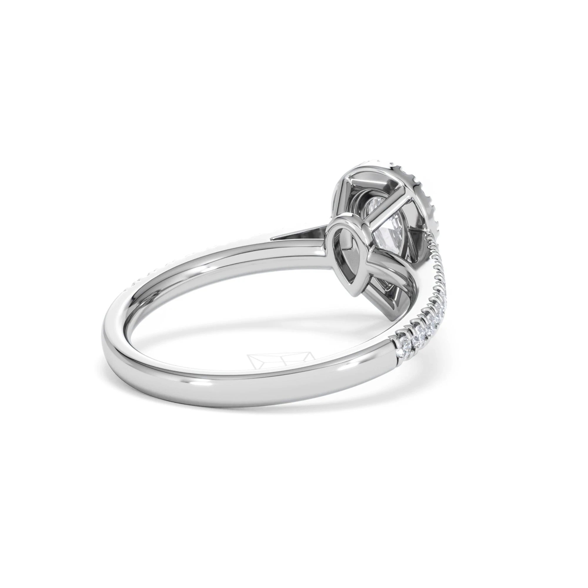 Diana Lab Diamond Pear Halo Engagement Ring Platinum 1ct F/VS1