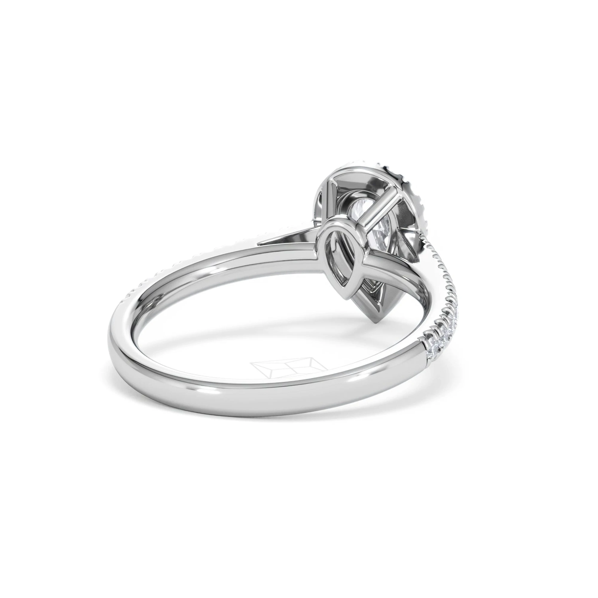 Diana Lab Diamond Pear Halo Engagement Ring Platinum 1ct F/VS1
