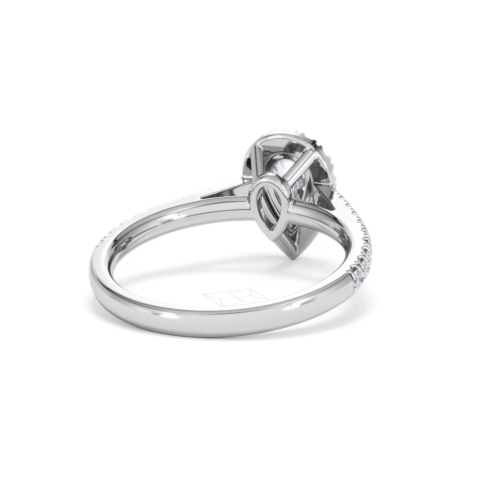 Diana Diamond Pear Halo Engagement Ring 18KW Gold 1ct G/VS2