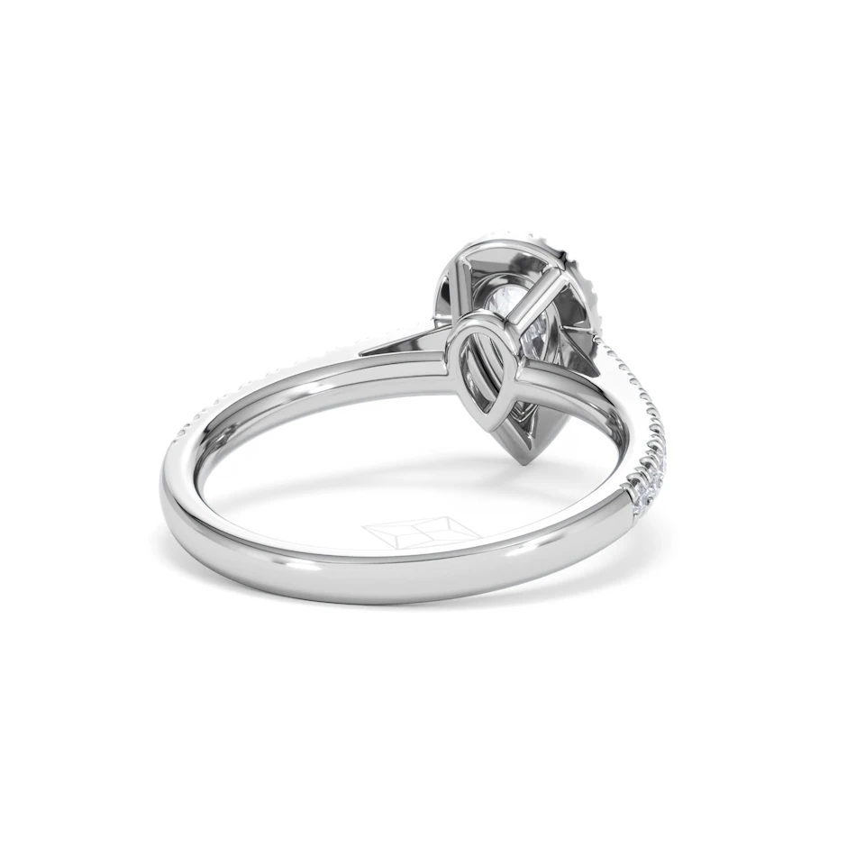 Diana Diamond Pear Halo Engagement Ring Platinum 1ct G/VS2