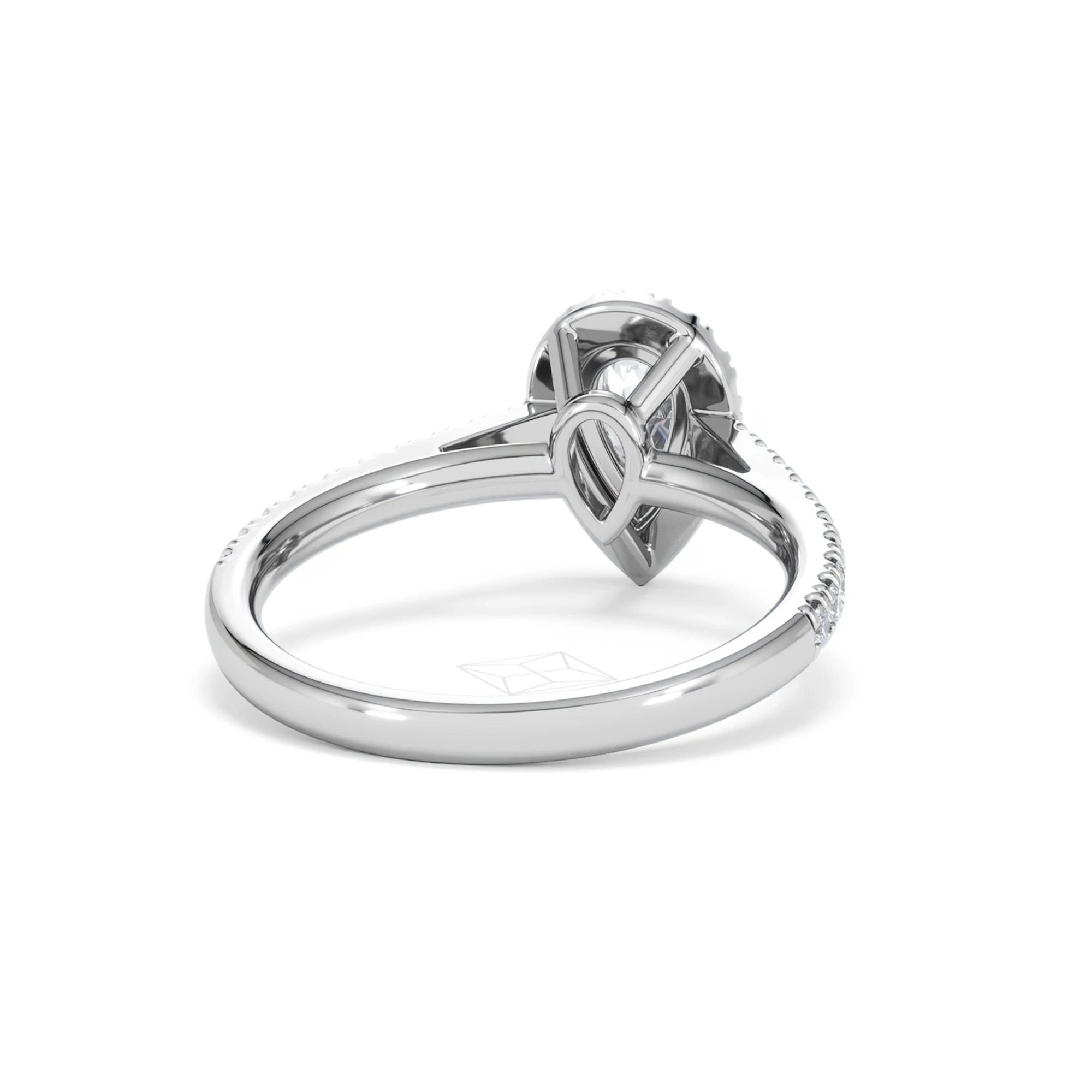 Diana Lab Diamond Pear Halo Engagement Ring Platinum 1ct F/VS1