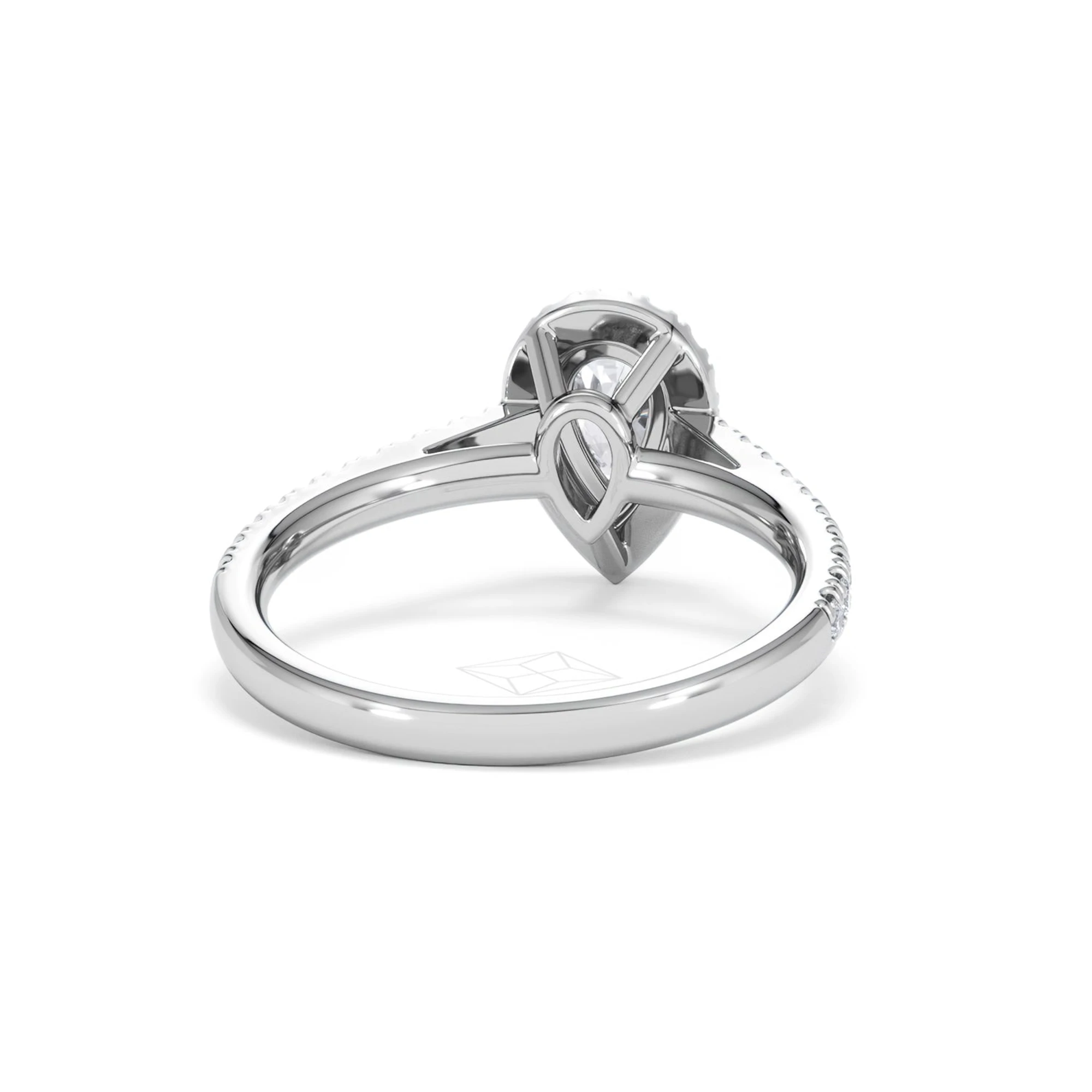 Diana Lab Diamond Pear Halo Engagement Ring Platinum 1ct F/VS1