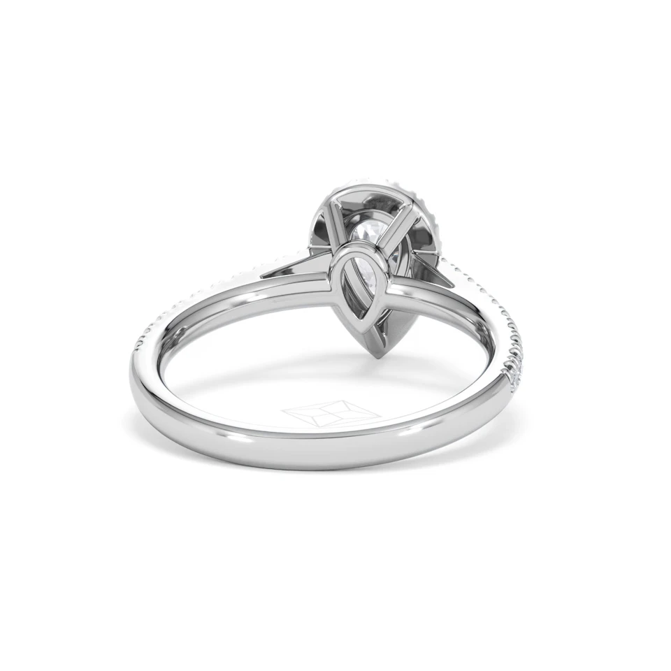 Diana Diamond Pear Halo Engagement Ring Platinum 1ct G/VS2