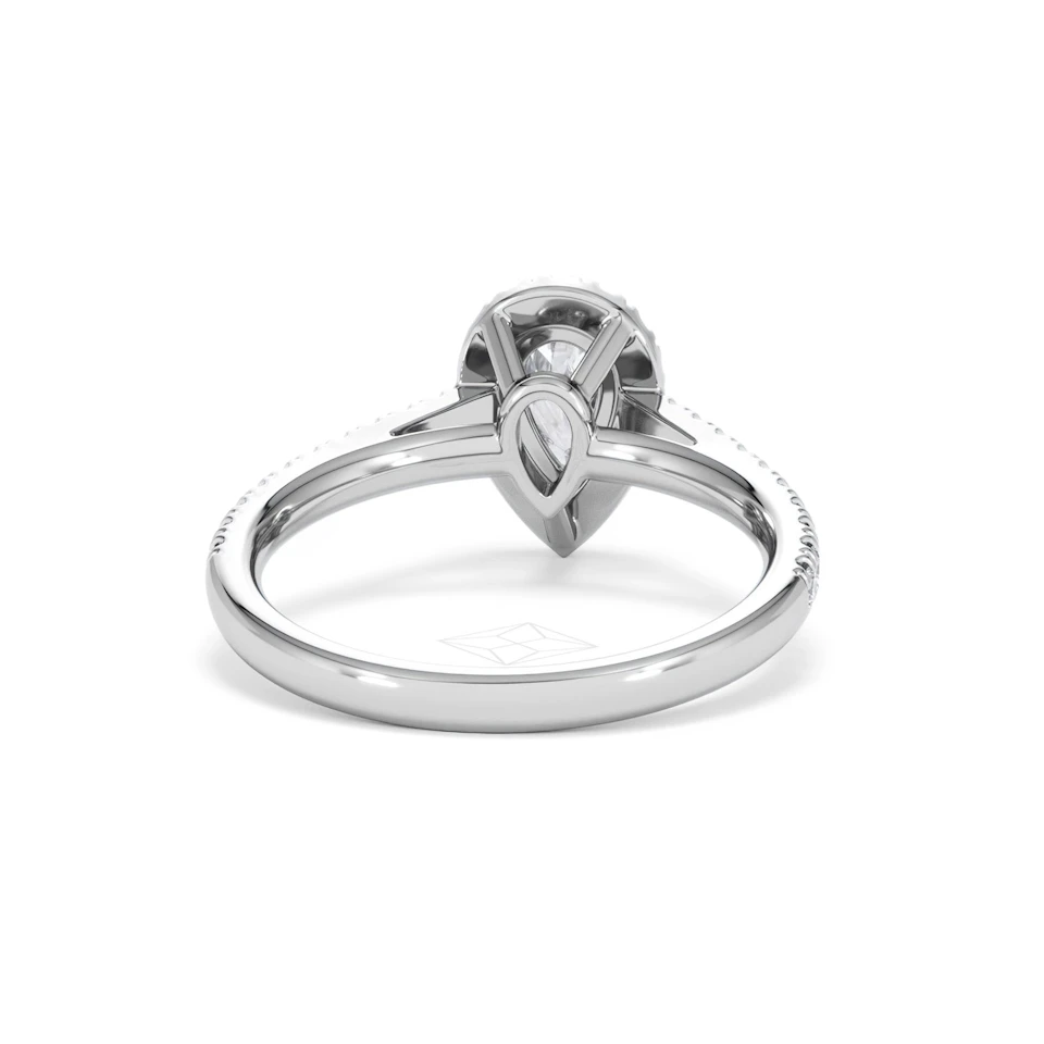 Diana Diamond Pear Halo Engagement Ring 18KW Gold 1ct G/VS2
