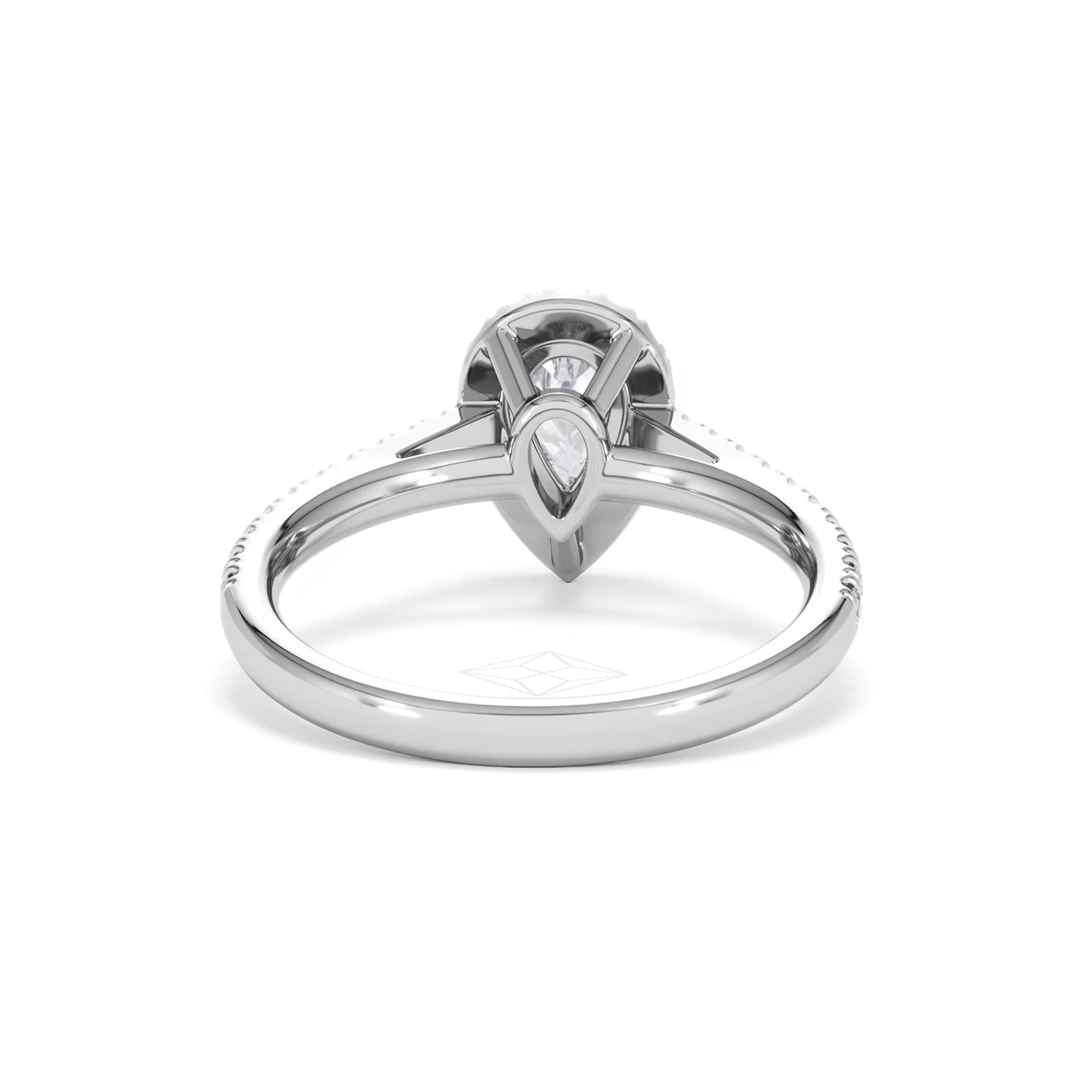 Diana Lab Diamond Pear Halo Engagement Ring Platinum 1ct F/VS1