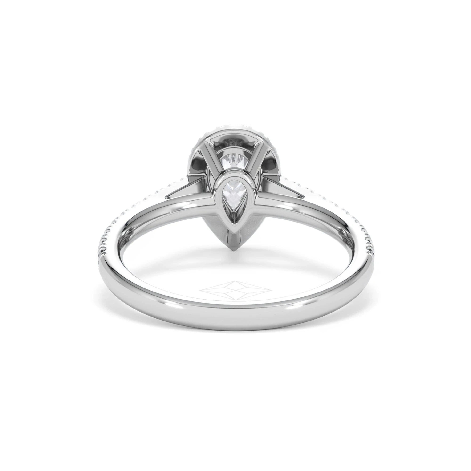 Diana Lab Diamond Pear Halo Engagement Ring Platinum 1ct F/VS1