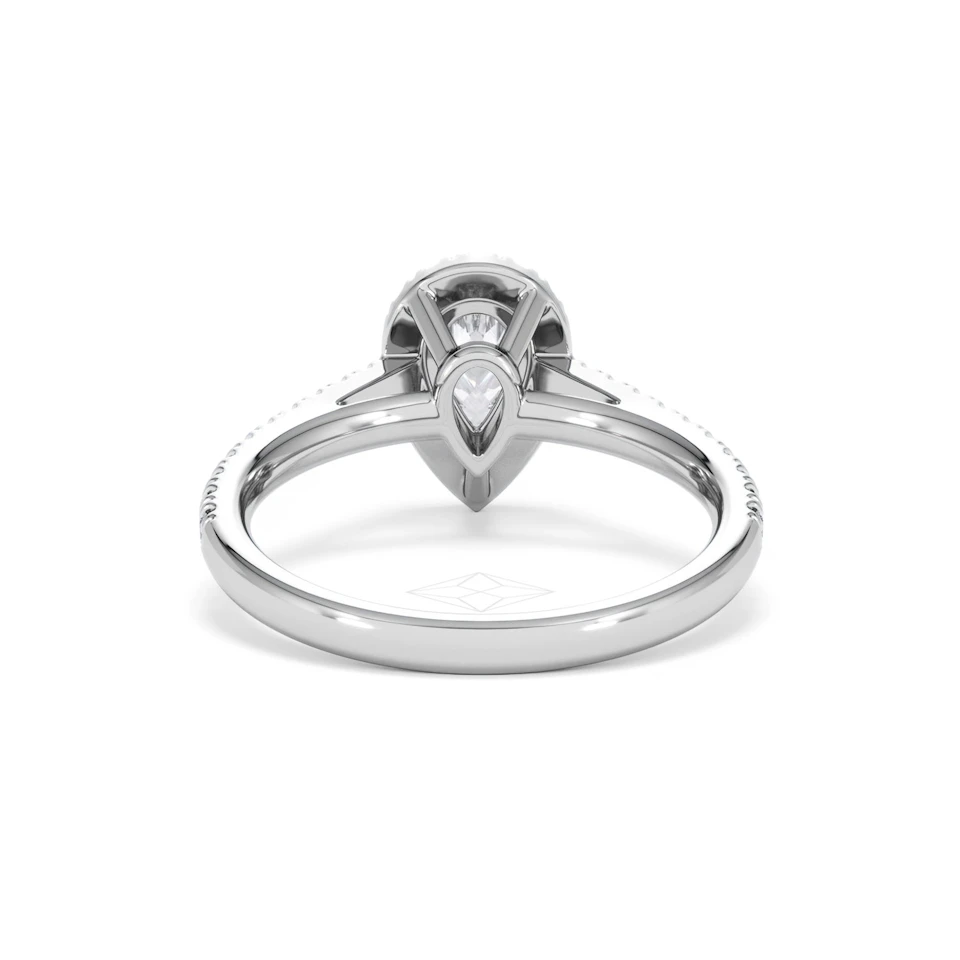 Diana Diamond Pear Halo Engagement Ring 18KW Gold 1ct G/VS2