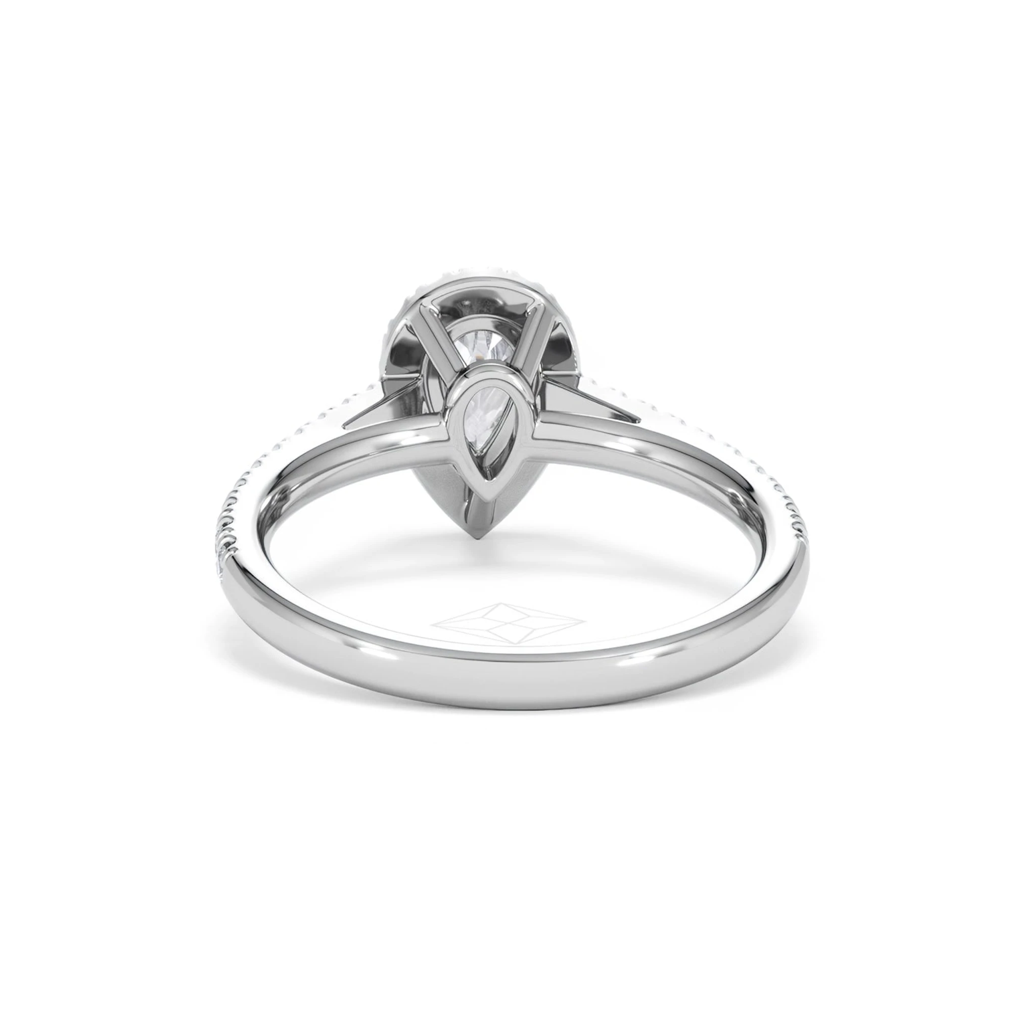 Diana Lab Diamond Pear Halo Engagement Ring Platinum 1ct F/VS1