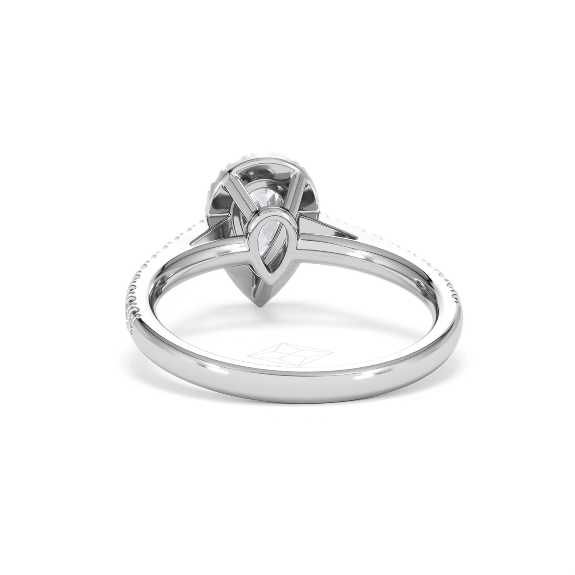 Diana Lab Diamond Pear Halo Engagement Ring Platinum 1ct F/VS1