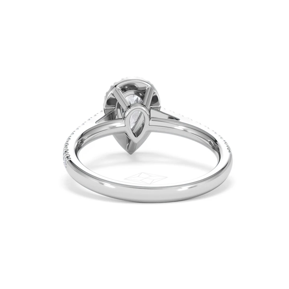 Diana Diamond Pear Halo Engagement Ring 18KW Gold 1ct G/VS2