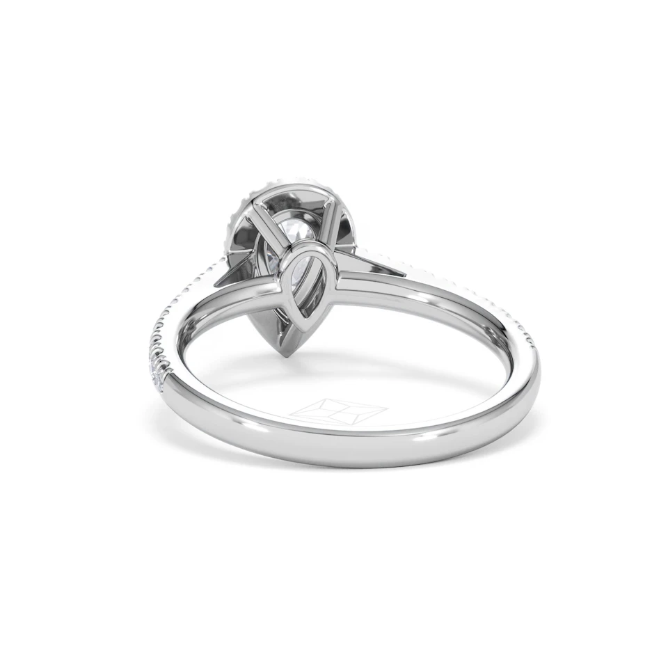 Diana Diamond Pear Halo Engagement Ring 18KW Gold 1ct G/VS2