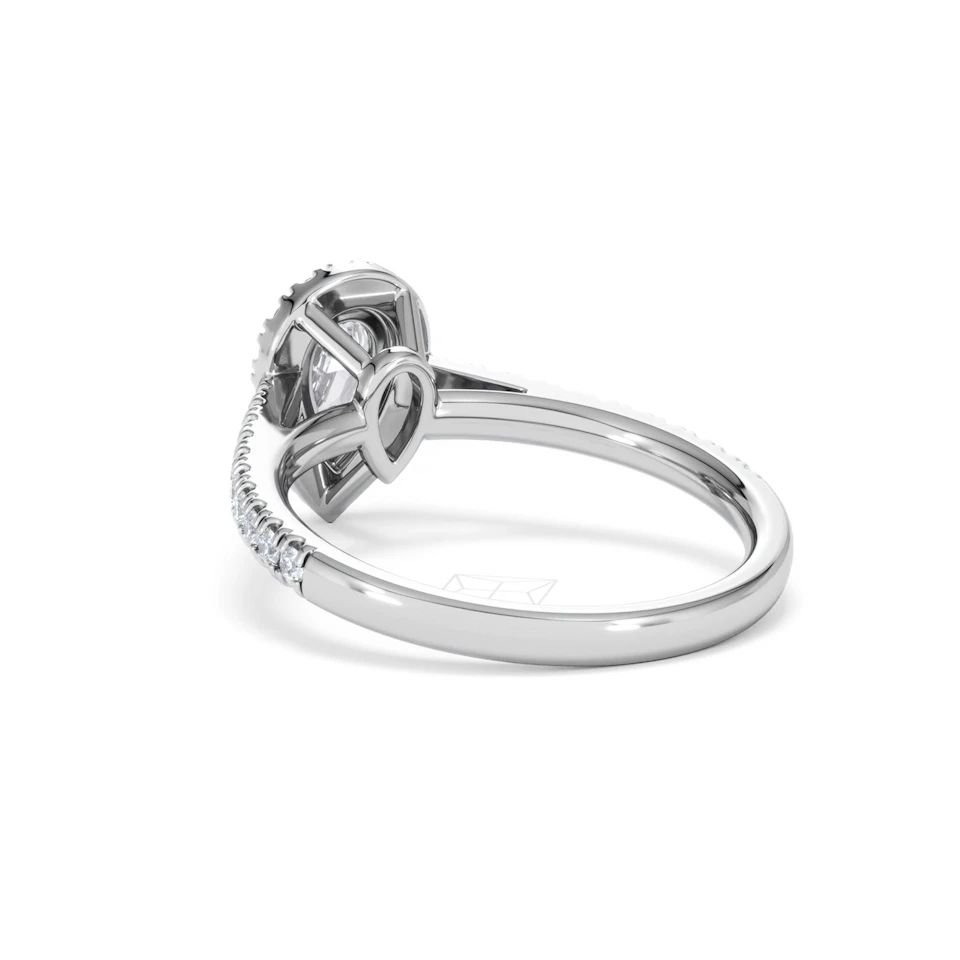 Diana Diamond Pear Halo Engagement Ring 18KW Gold 1ct G/VS2