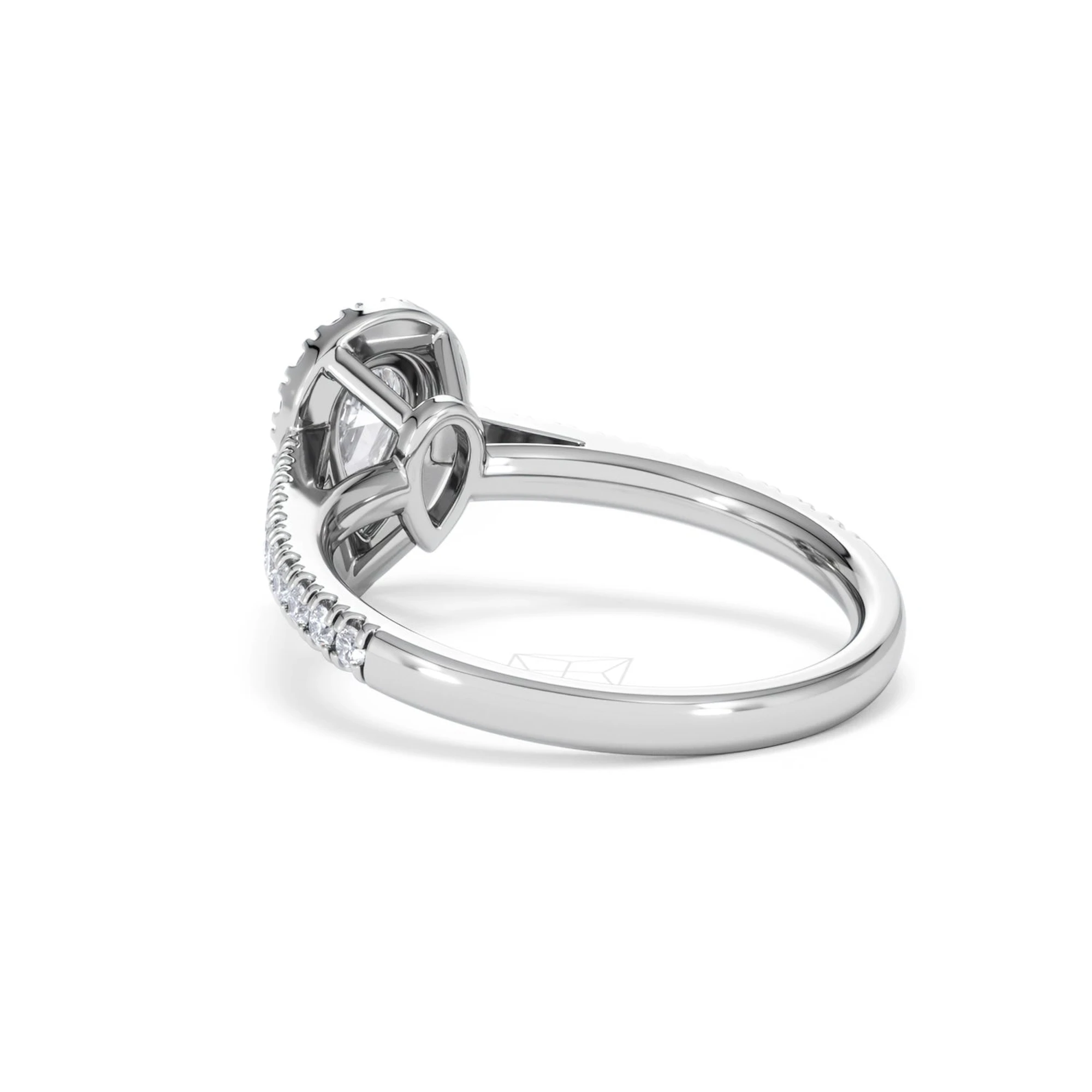 Diana Lab Diamond Pear Halo Engagement Ring Platinum 1ct F/VS1