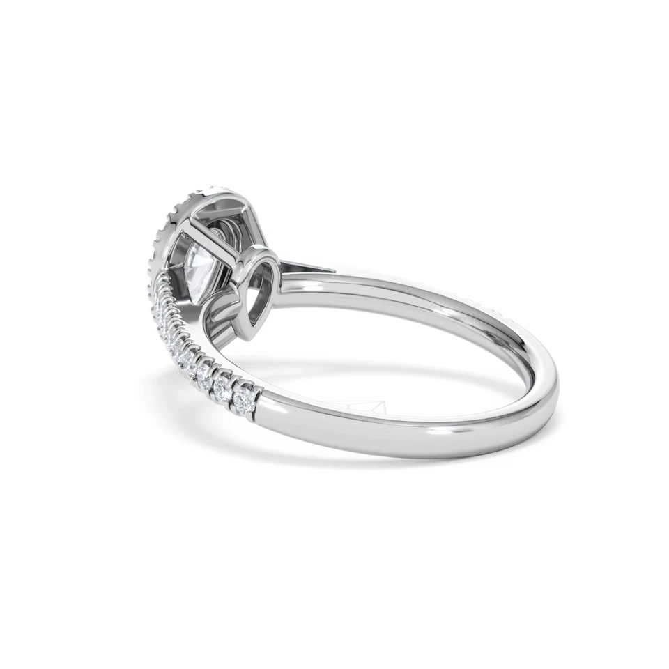 Diana Diamond Pear Halo Engagement Ring Platinum 1ct G/VS2