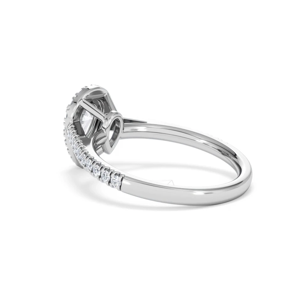 Diana Lab Diamond Pear Halo Engagement Ring Platinum 1ct F/VS1