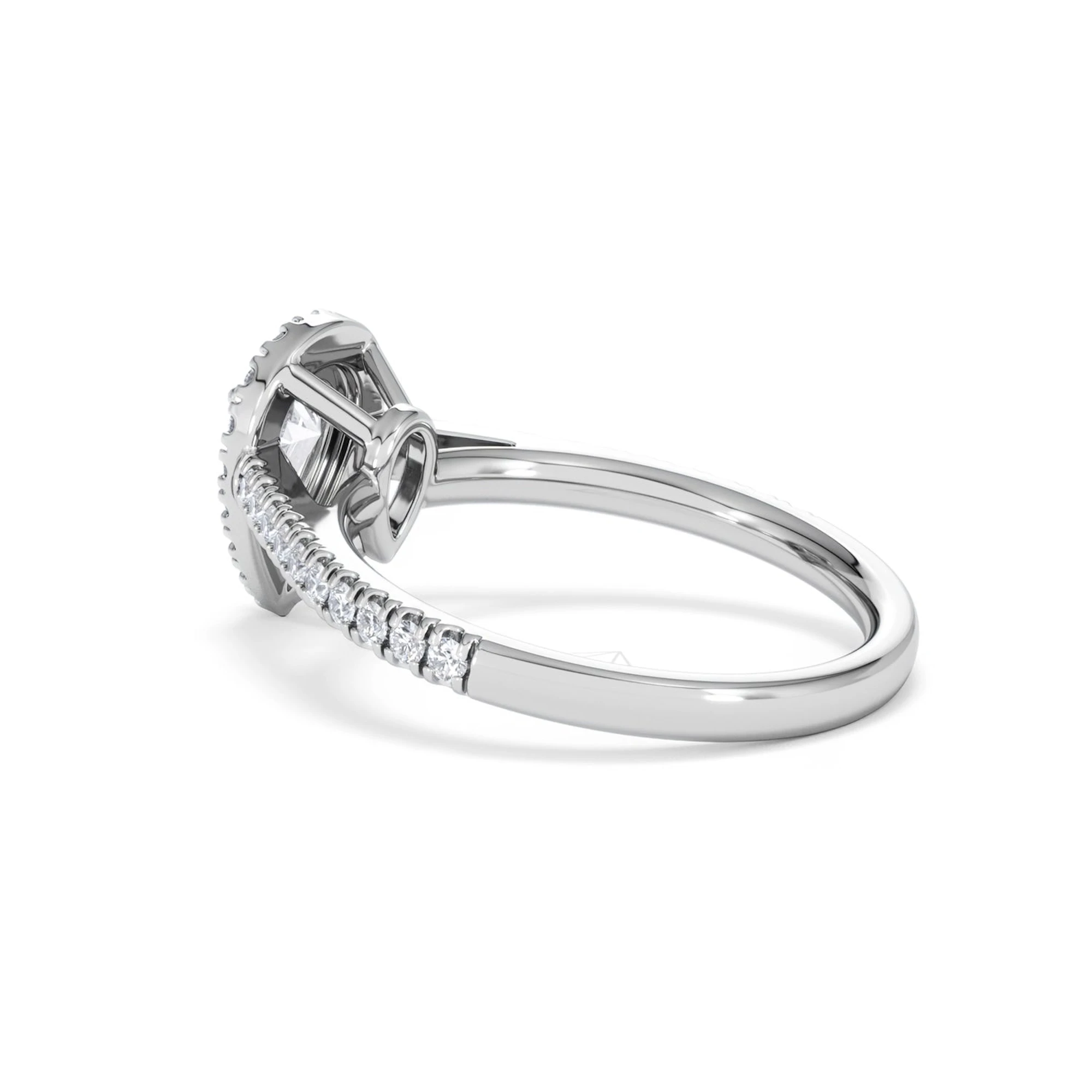 Diana Lab Diamond Pear Halo Engagement Ring Platinum 1ct F/VS1