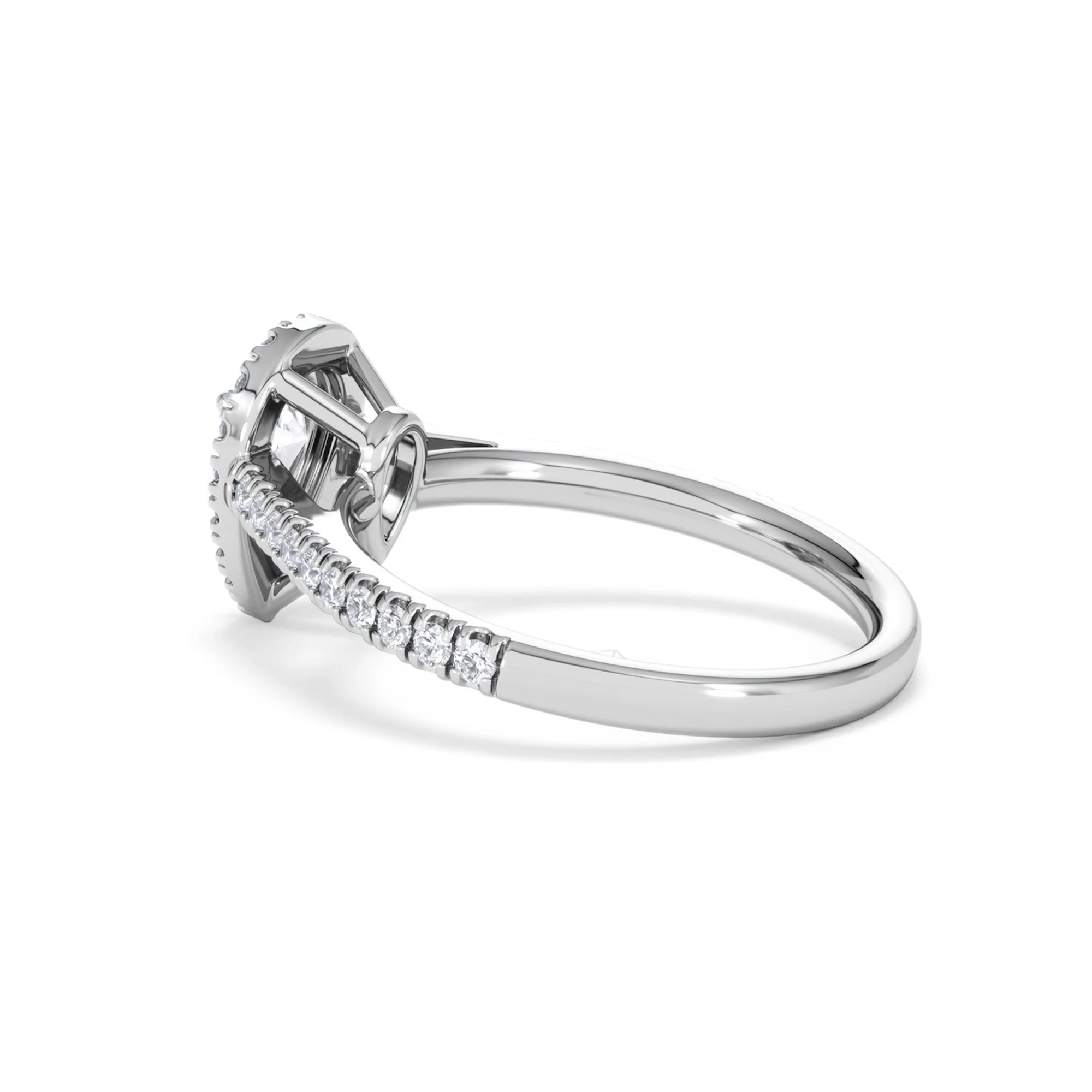 Diana Lab Diamond Pear Halo Engagement Ring Platinum 1ct F/VS1