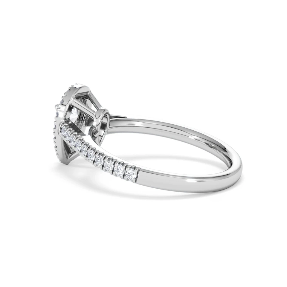 Diana Diamond Pear Halo Engagement Ring Platinum 1ct G/VS2