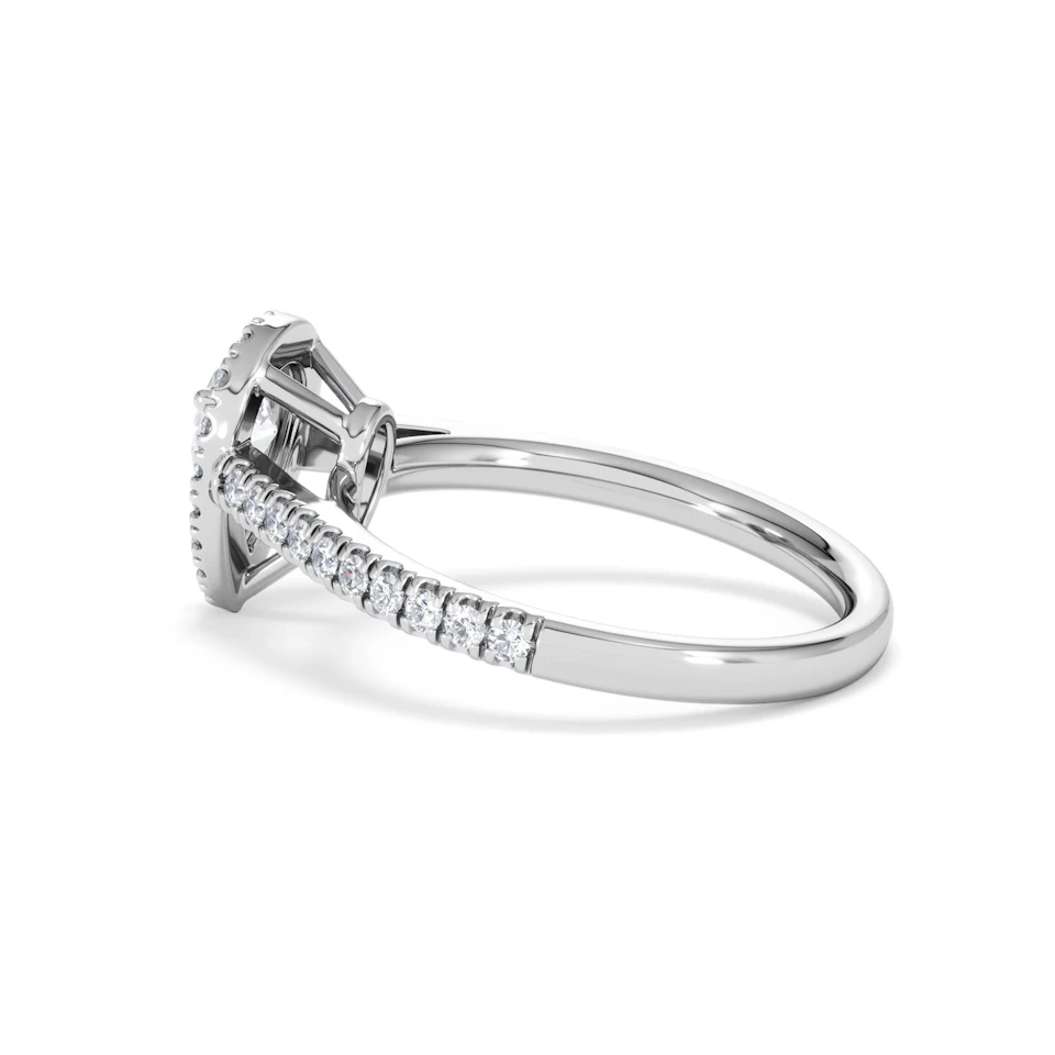 Diana Diamond Pear Halo Engagement Ring Platinum 1ct G/VS2