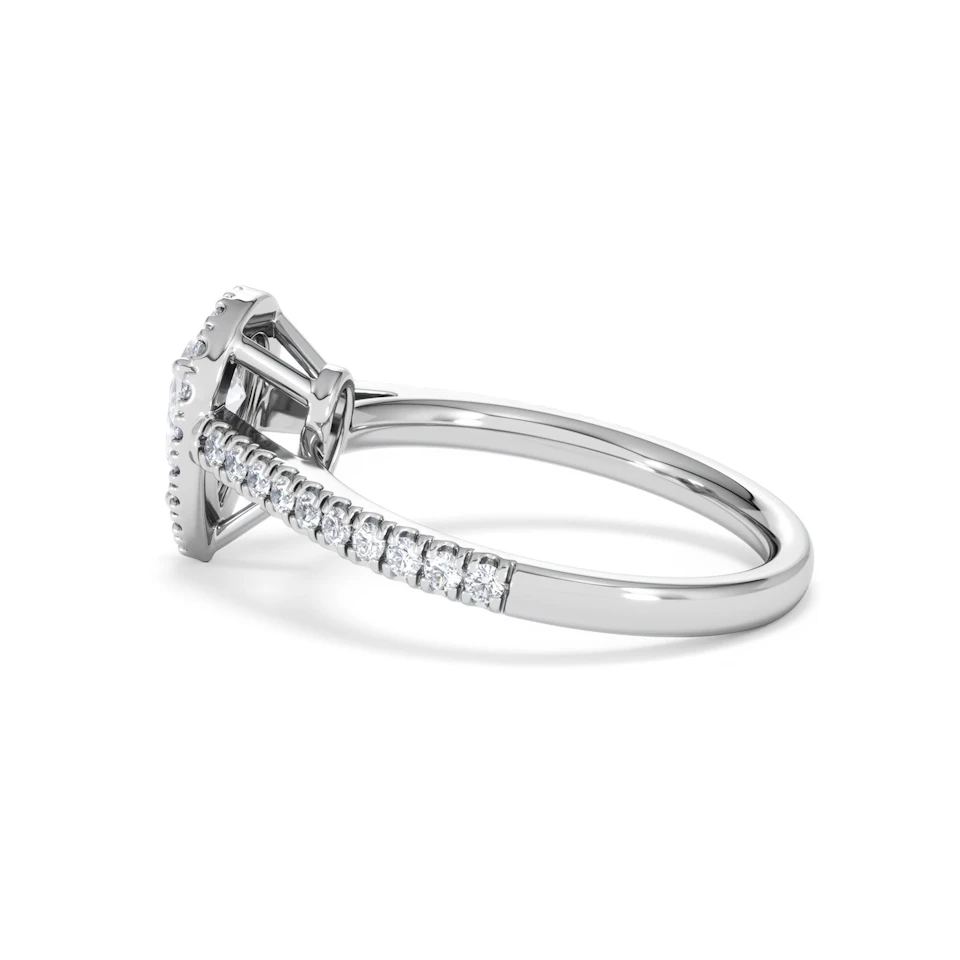 Diana Diamond Pear Halo Engagement Ring Platinum 1ct G/VS2