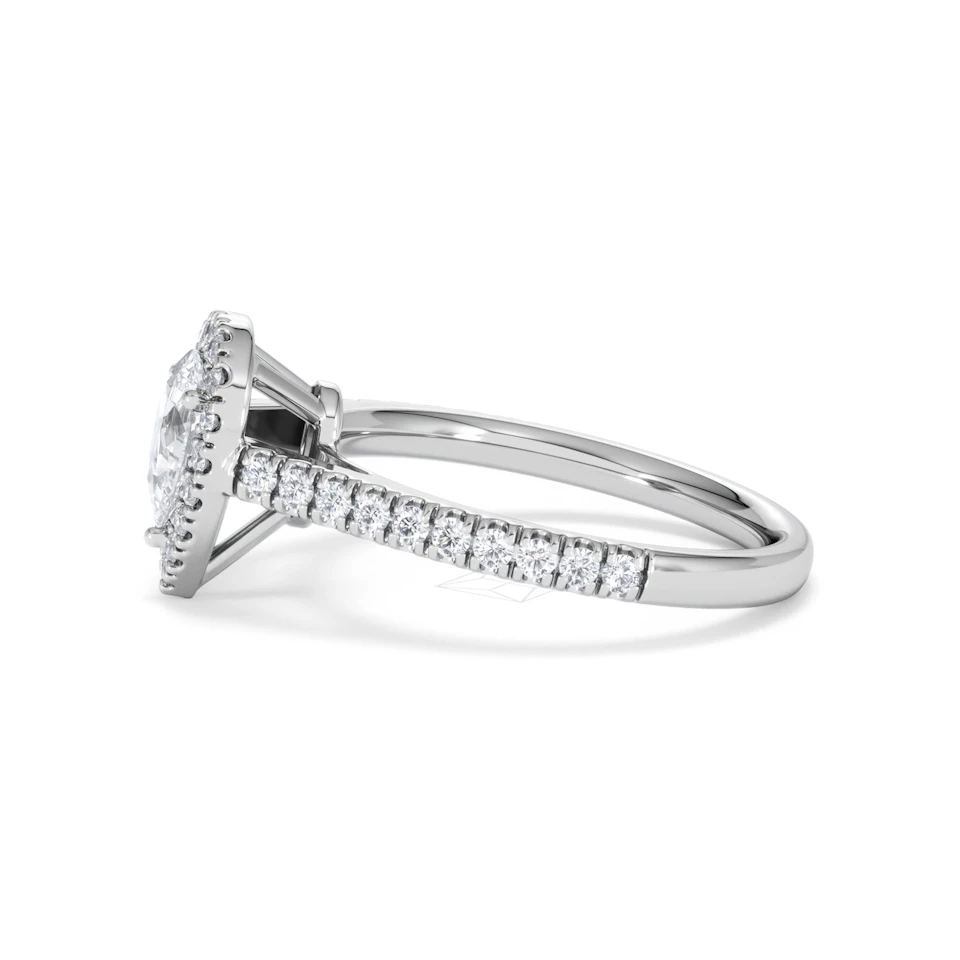 Diana Diamond Pear Halo Engagement Ring 18KW Gold 1ct G/VS2