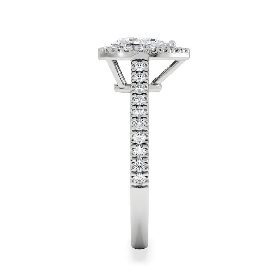 Diana Diamond Pear Halo Engagement Ring Platinum 1ct G/VS2