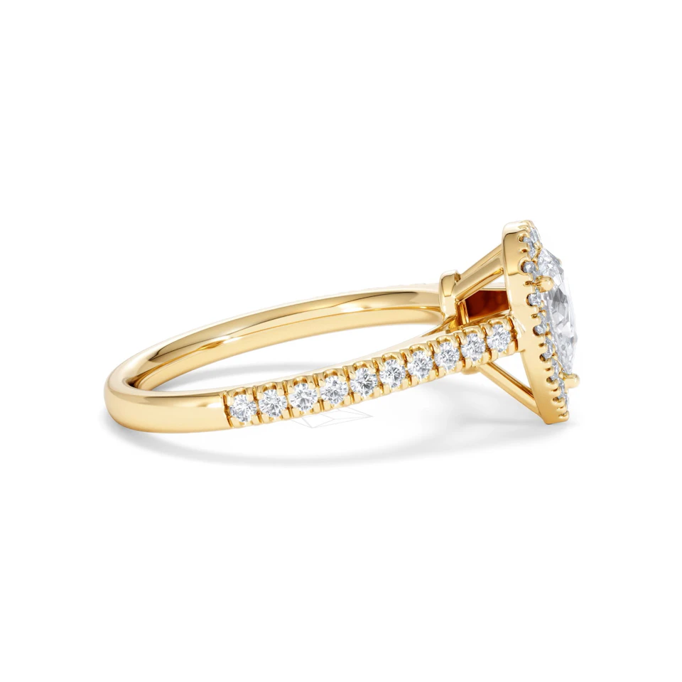 Diana Diamond Pear Halo Engagement Ring in 18K Gold 1ct G/VS2