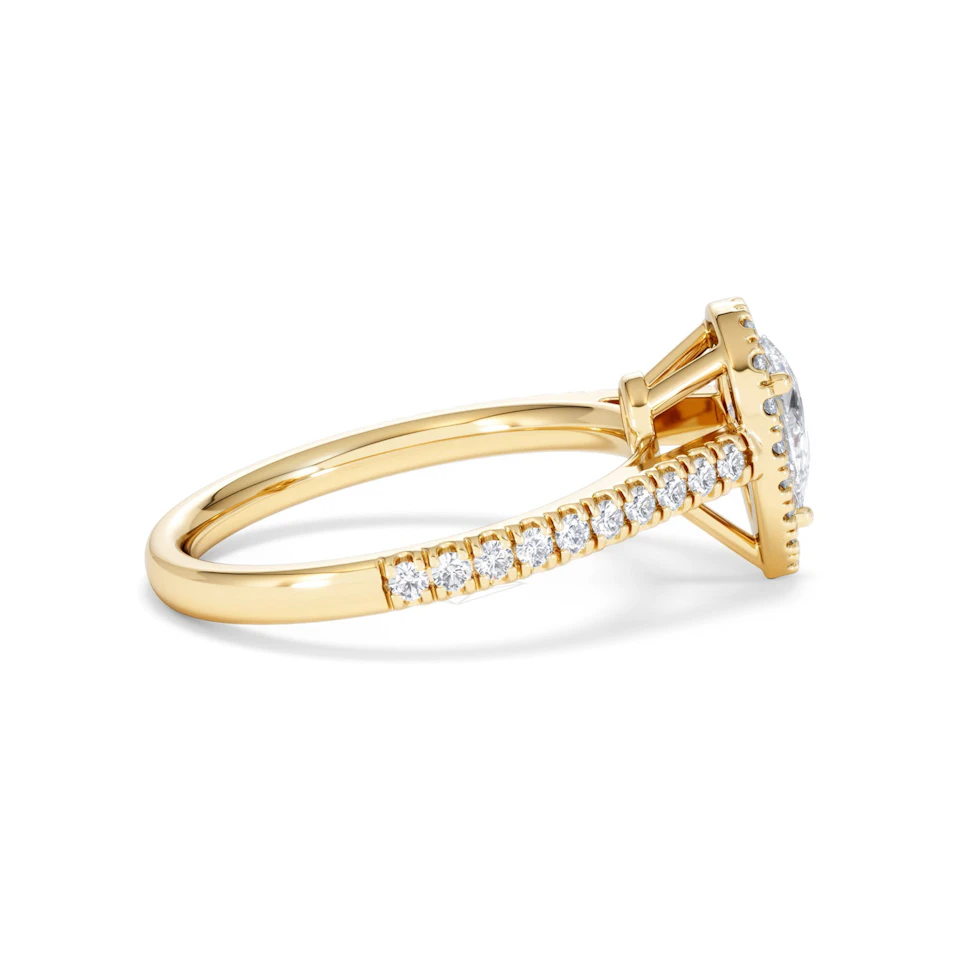 Diana Diamond Pear Halo Engagement Ring in 18K Gold 1ct G/VS2