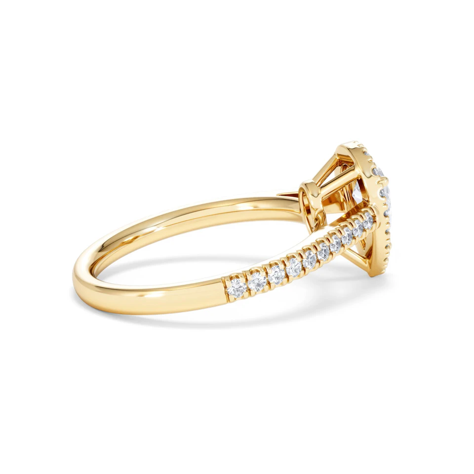 Diana Diamond Pear Halo Engagement Ring in 18K Gold 1ct G/VS2