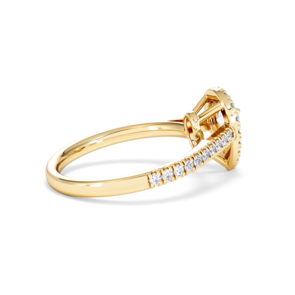 Diana Diamond Pear Halo Engagement Ring in 18K Gold 1ct G/VS2