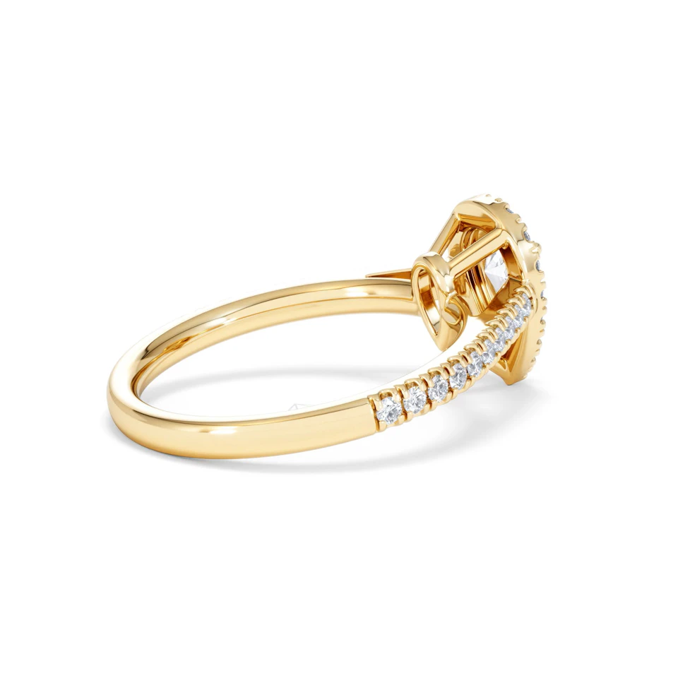 Diana Diamond Pear Halo Engagement Ring in 18K Gold 1ct G/VS2