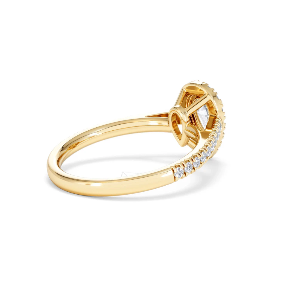 Diana Diamond Pear Halo Engagement Ring in 18K Gold 1ct G/VS2