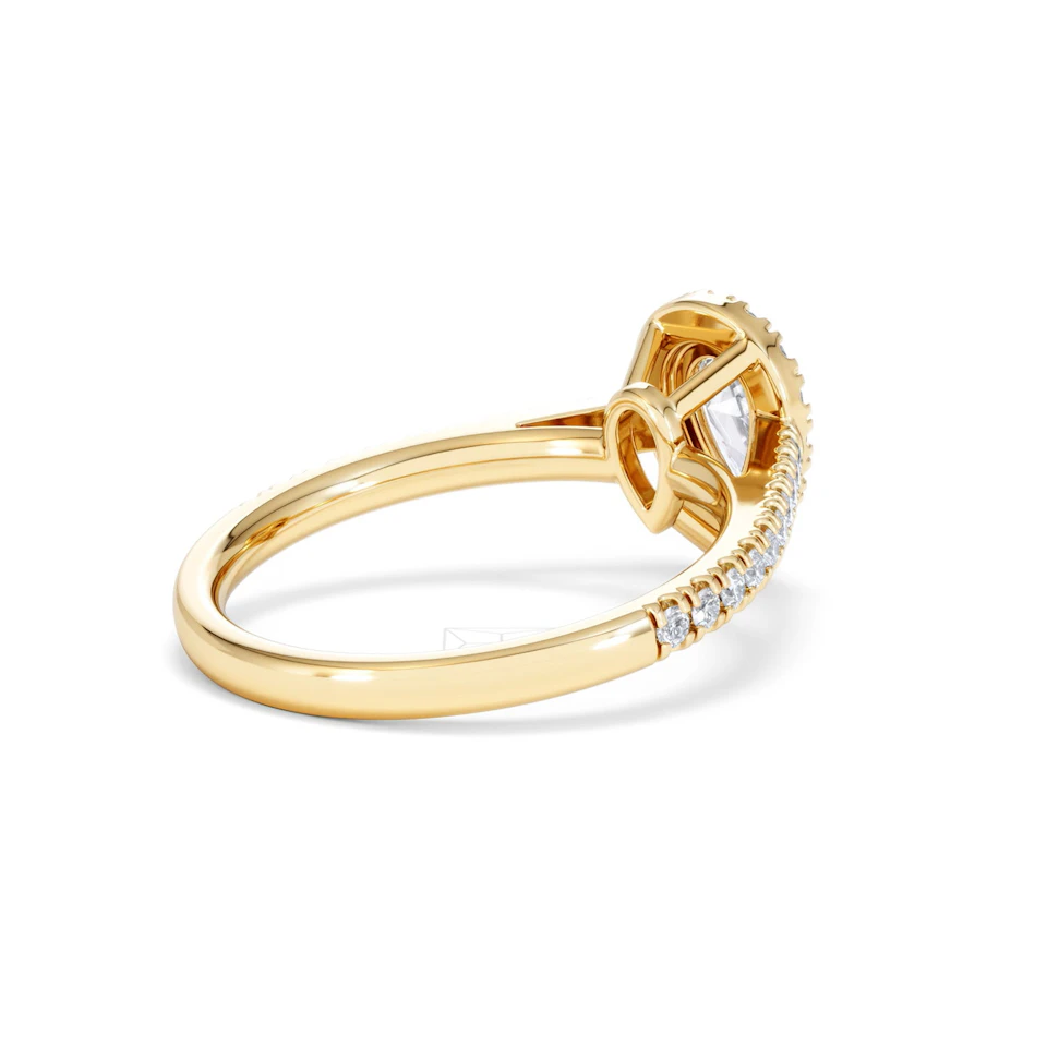 Diana Diamond Pear Halo Engagement Ring in 18K Gold 1ct G/VS2