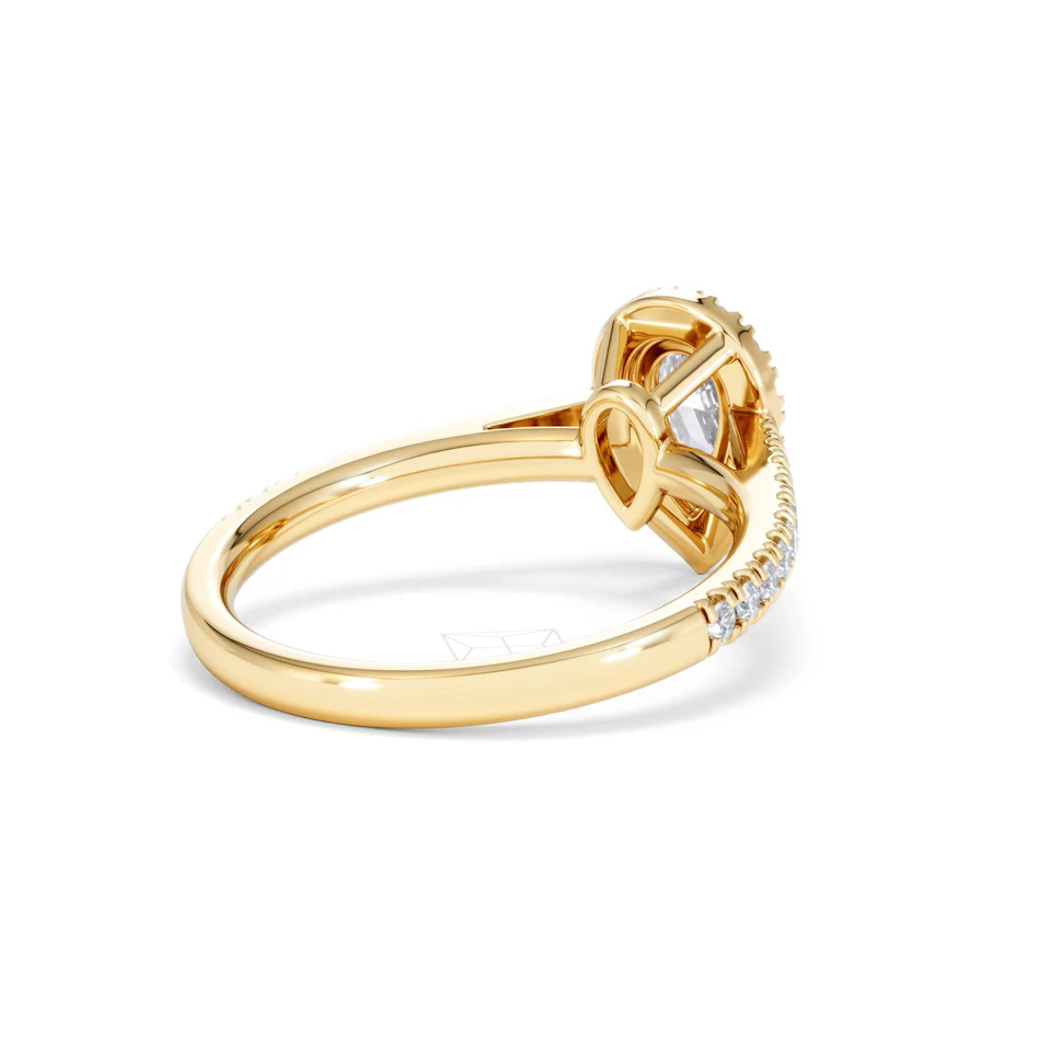 Diana Diamond Pear Halo Engagement Ring in 18K Gold 1ct G/VS2