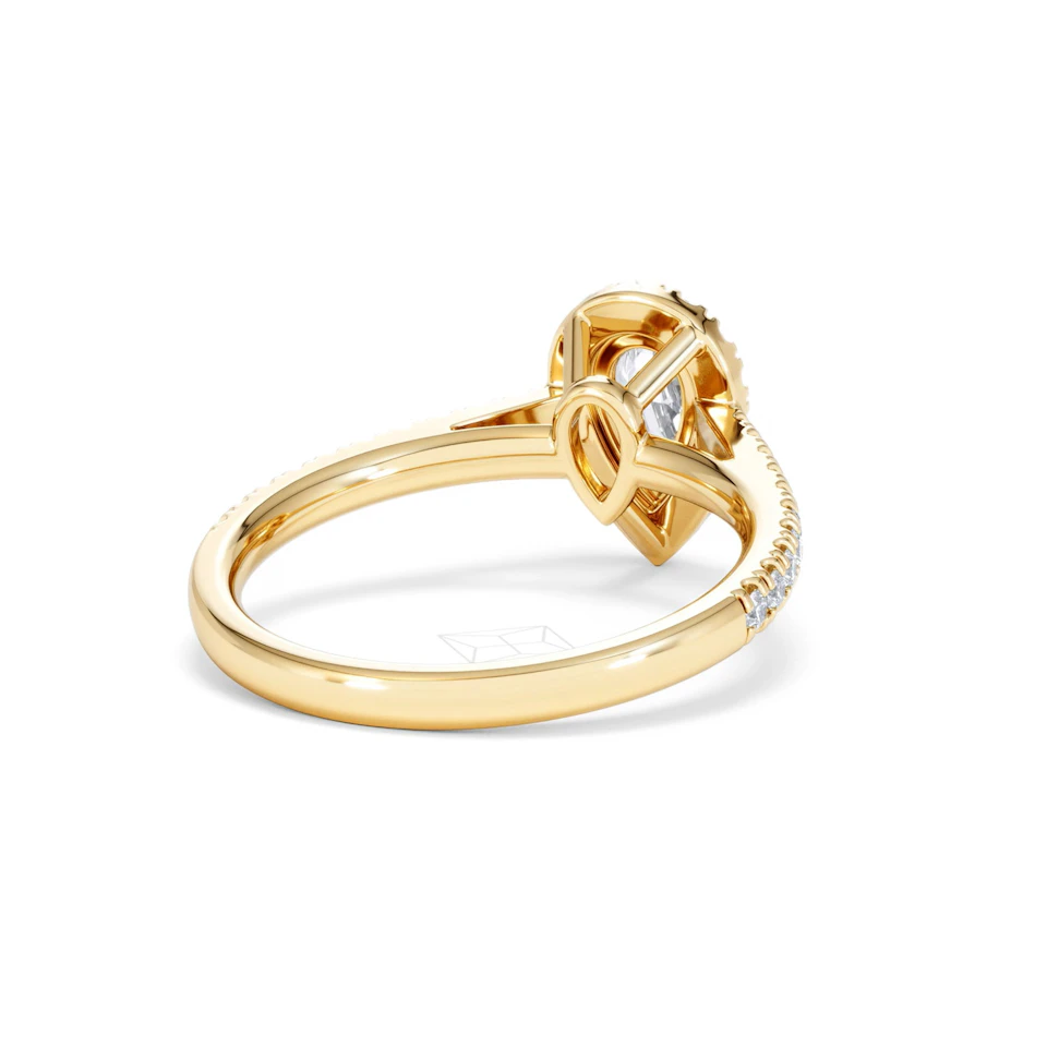 Diana Diamond Pear Halo Engagement Ring in 18K Gold 1ct G/VS2