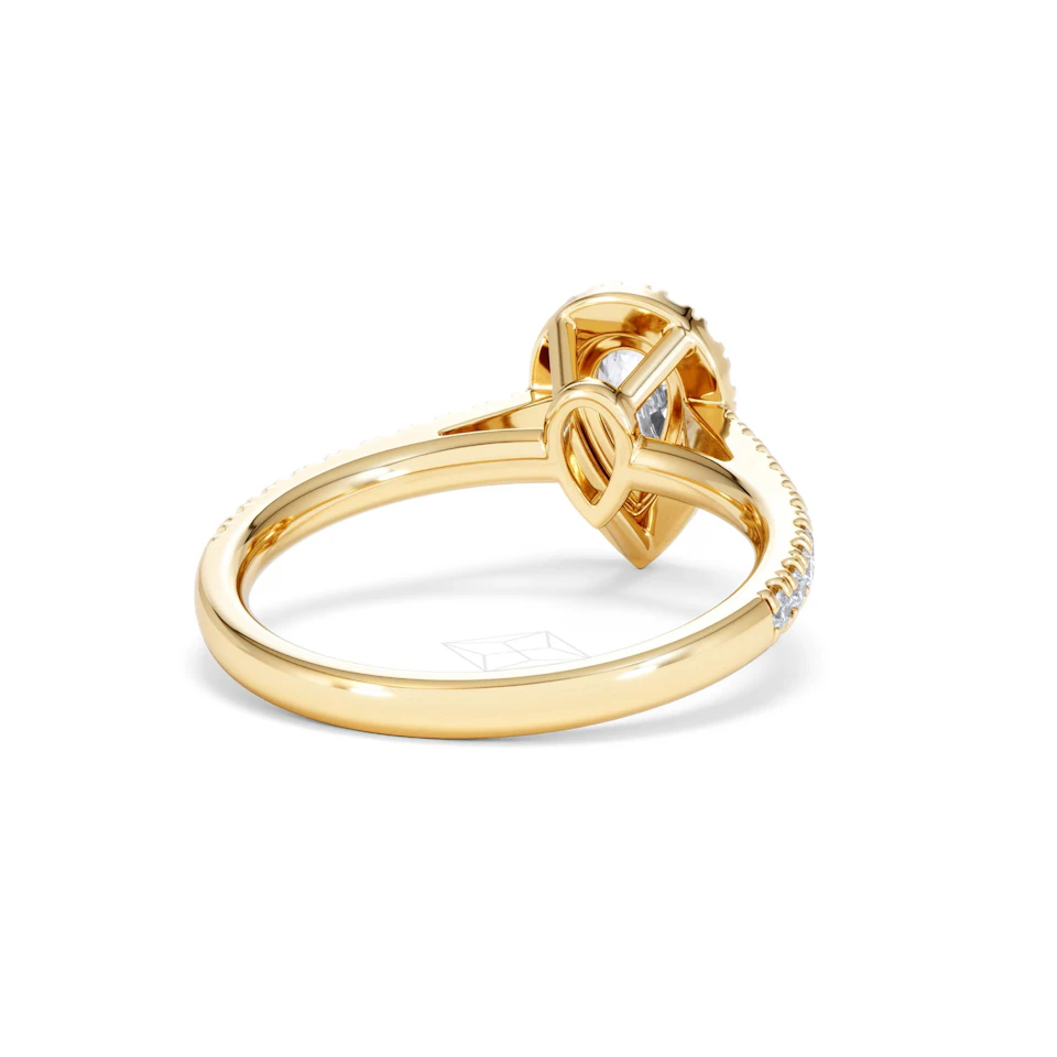 Diana Diamond Pear Halo Engagement Ring in 18K Gold 1ct G/VS2