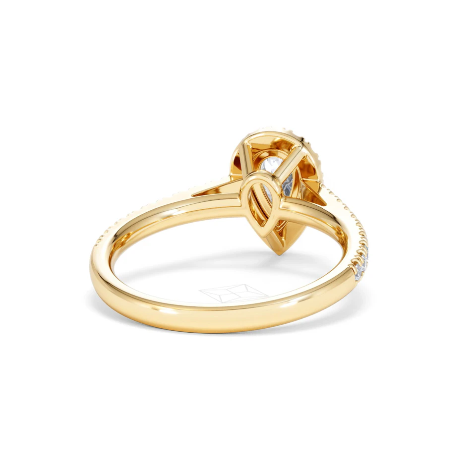 Diana Diamond Pear Halo Engagement Ring in 18K Gold 1ct G/VS2